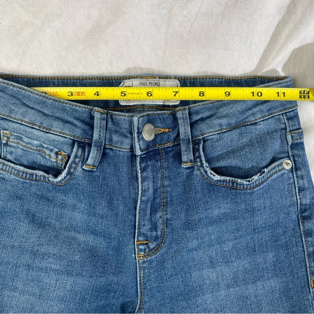 FP Free People Skinny Jeans Women's Size W24 Blue Mid Rise Medium Wash 5-Pocket - Picture 14 of 14